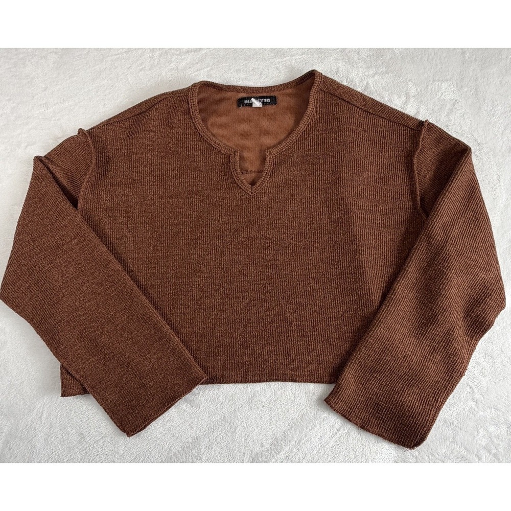 Urban Outfitters Sweater Womens Medium Rust Long Sleeve Pullover‎ Cropped
